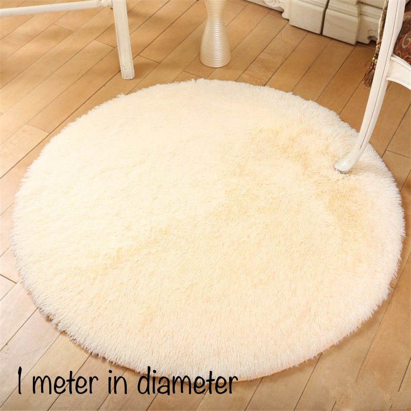 Round Fluffy Center Rug Carpet 1 Meter In Diameter