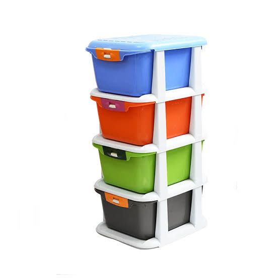 4 Layers Baby Plastic Drawer Wardrobe Cabinet