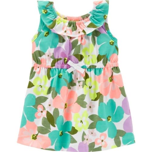 Baby Girl Floral Flutter Bow Dress