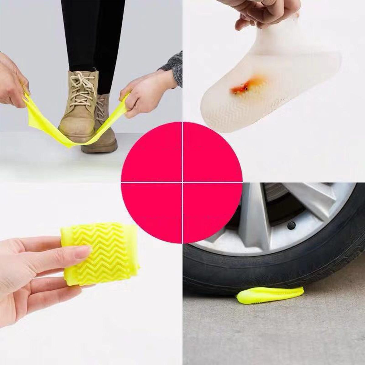 Waterproof Silicone Shoe Covers For Rain Travel Yellow S
