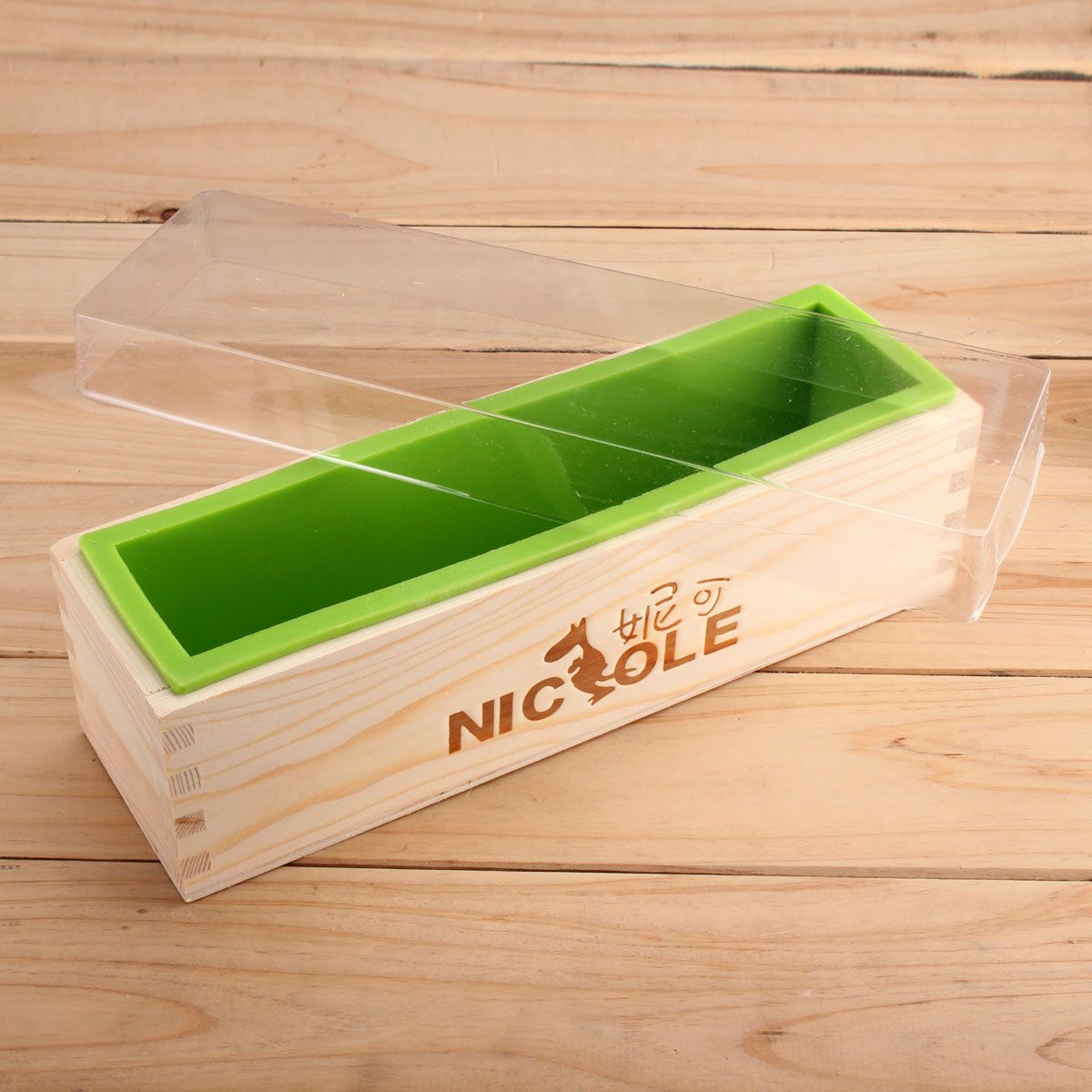 Rslike.com DIY Bakeware Kitchen Baking Tool Soap Modelling Mould Rectangle Silicone Soap Mold Wooden Box Tools Toast Loaf Bakin