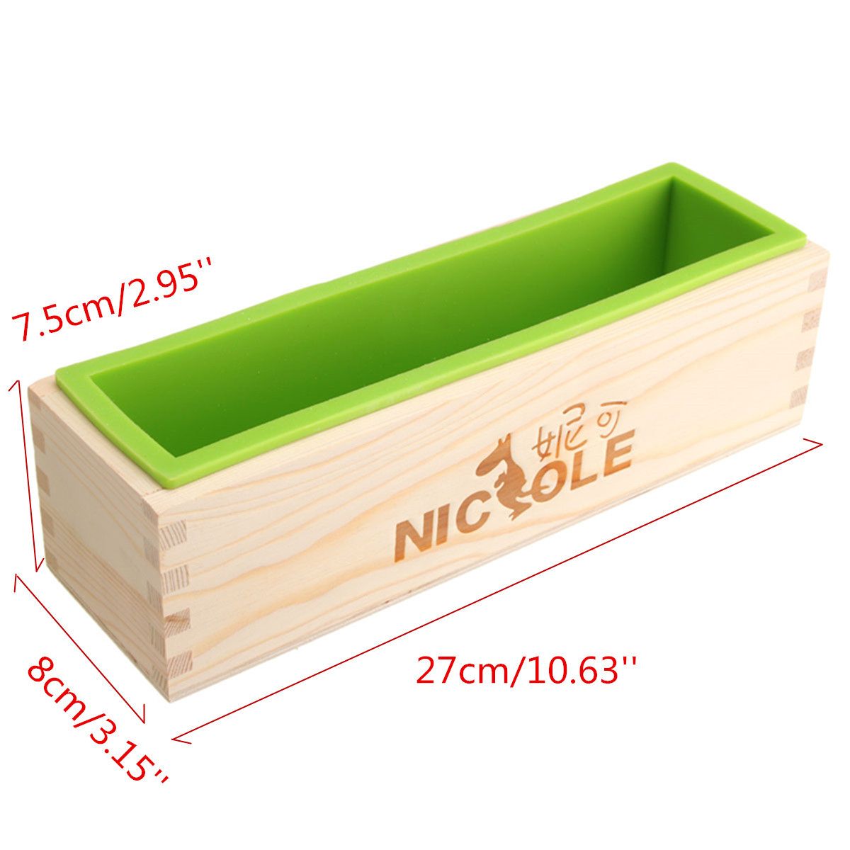 Rslike.com DIY Bakeware Kitchen Baking Tool Soap Modelling Mould Rectangle Silicone Soap Mold Wooden Box Tools Toast Loaf Bakin