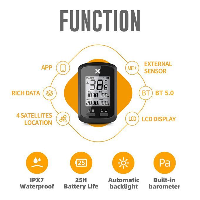 SmartGPS Cycling Speedometer Wireless BikeIPX7 With Cover-G+