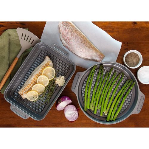 Maker Round Non-Stick Steam Grill Pan - Bronze