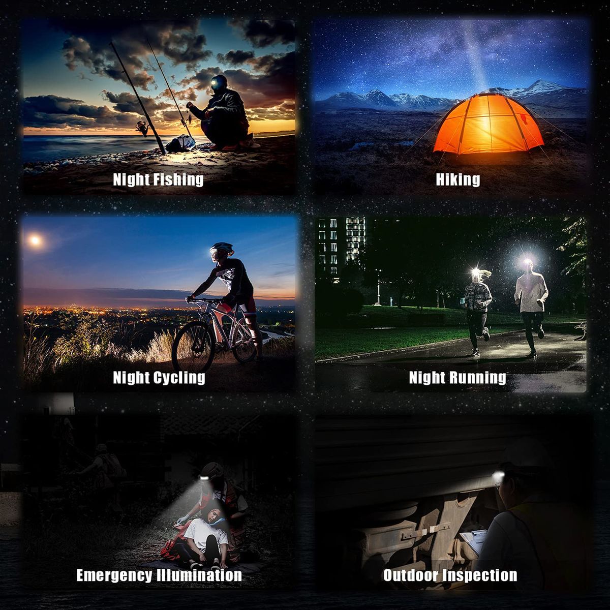 USB Rechargeable Headlamp Lightweight Super Bright LED
