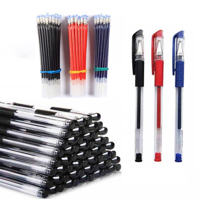 3+20Pcs/Set 0.5mm Pens Refill Set Black Blue Red