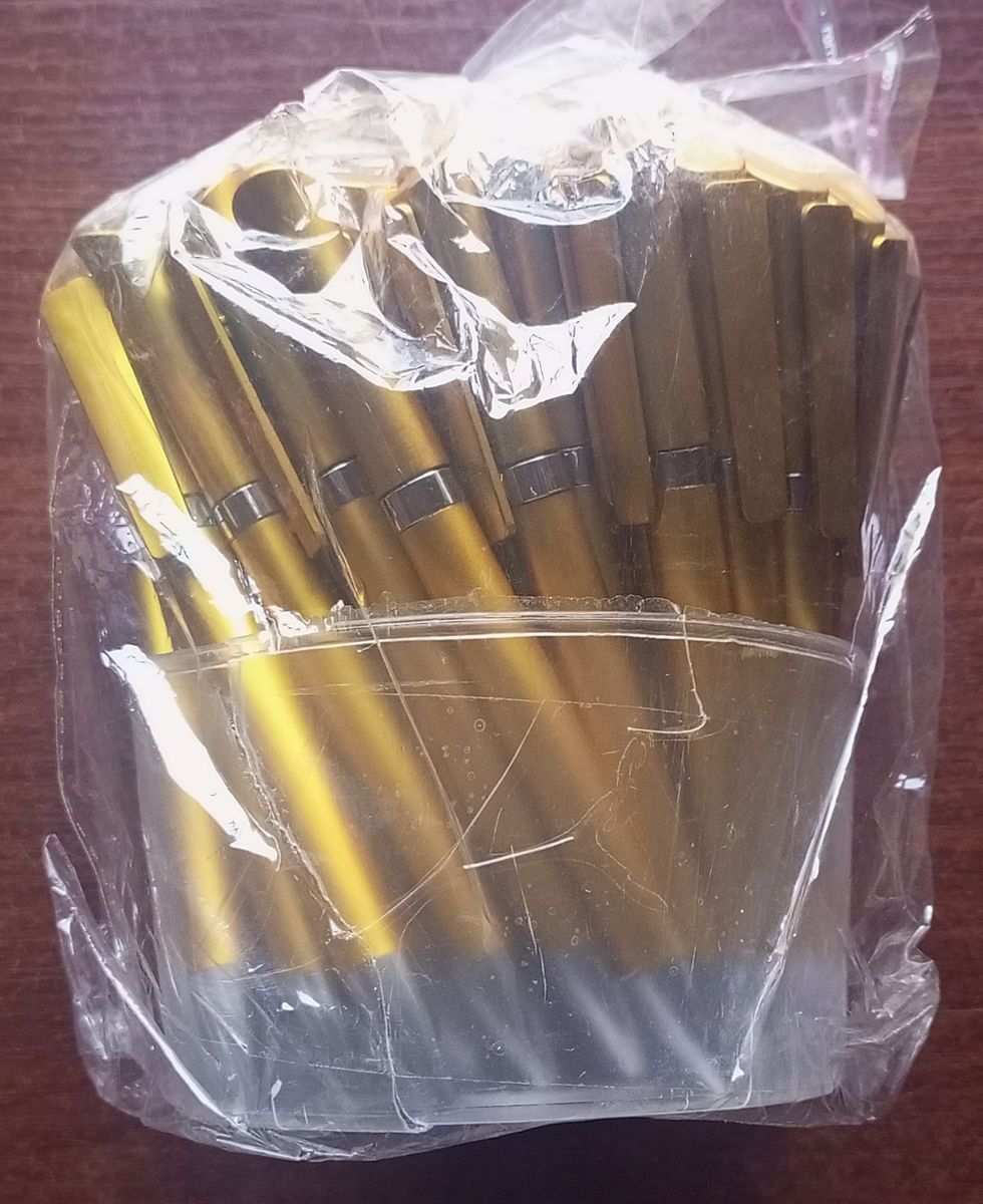 Fancy Customizable Plastic Ballpoint Pen (Golden Color) - 50 Pcs Pack