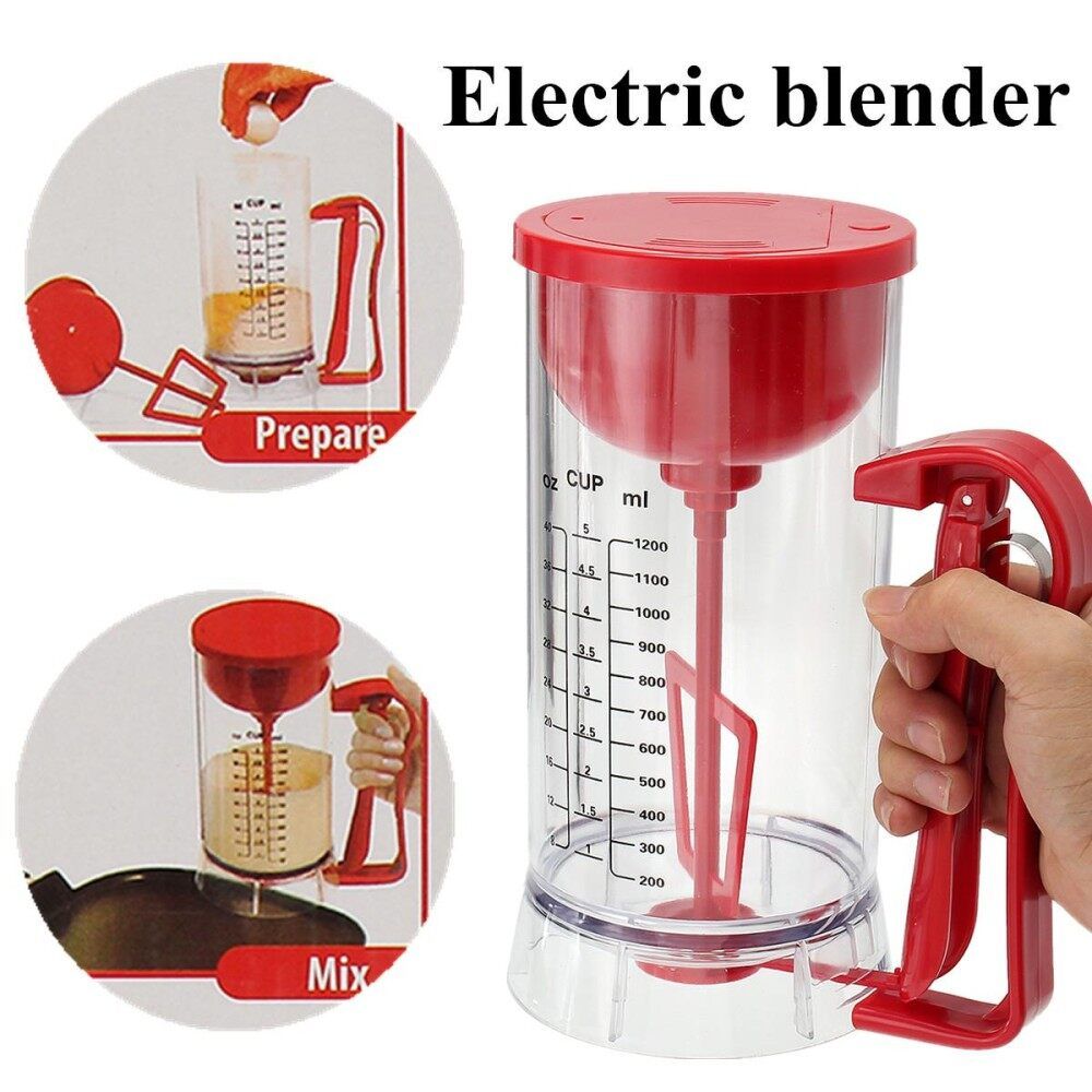 Cordless Electric Pancake Cupcake Waffles Batter Mixer Dispenser Maker Machine