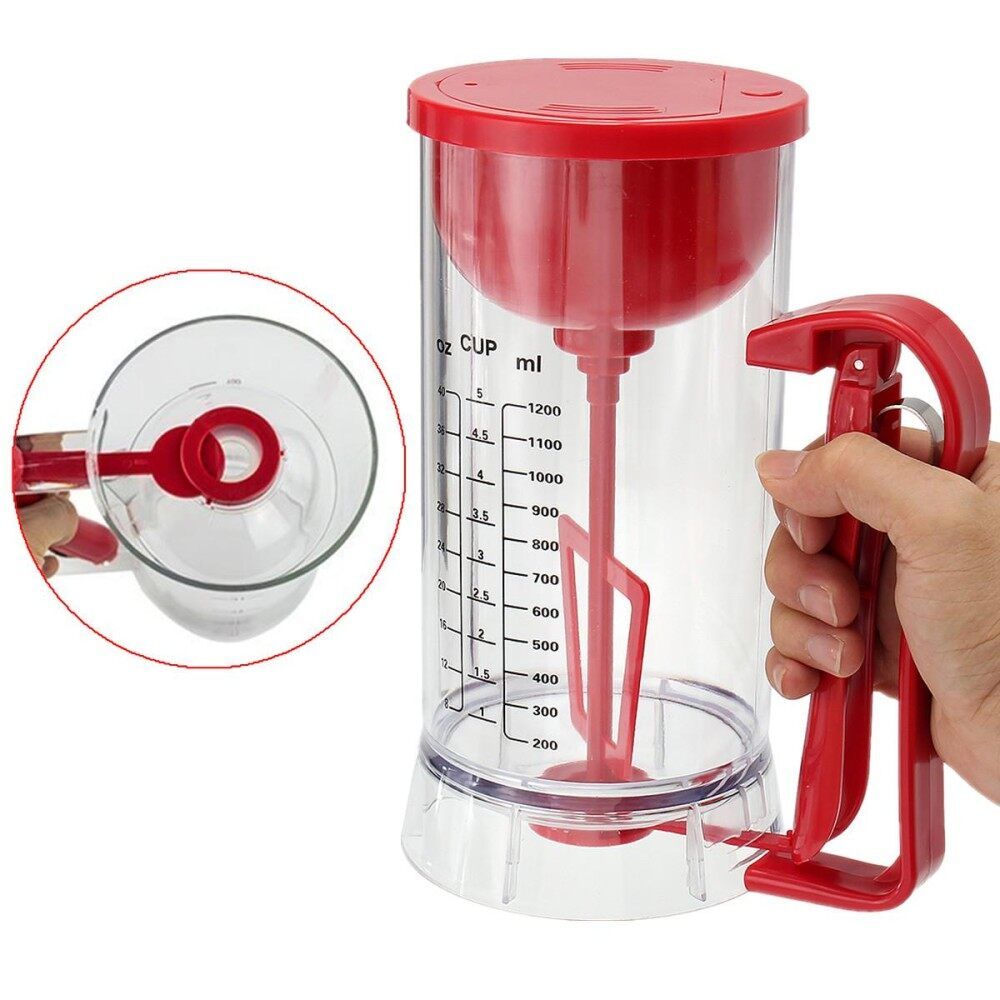 Cordless Electric Pancake Cupcake Waffles Batter Mixer Dispenser Maker Machine
