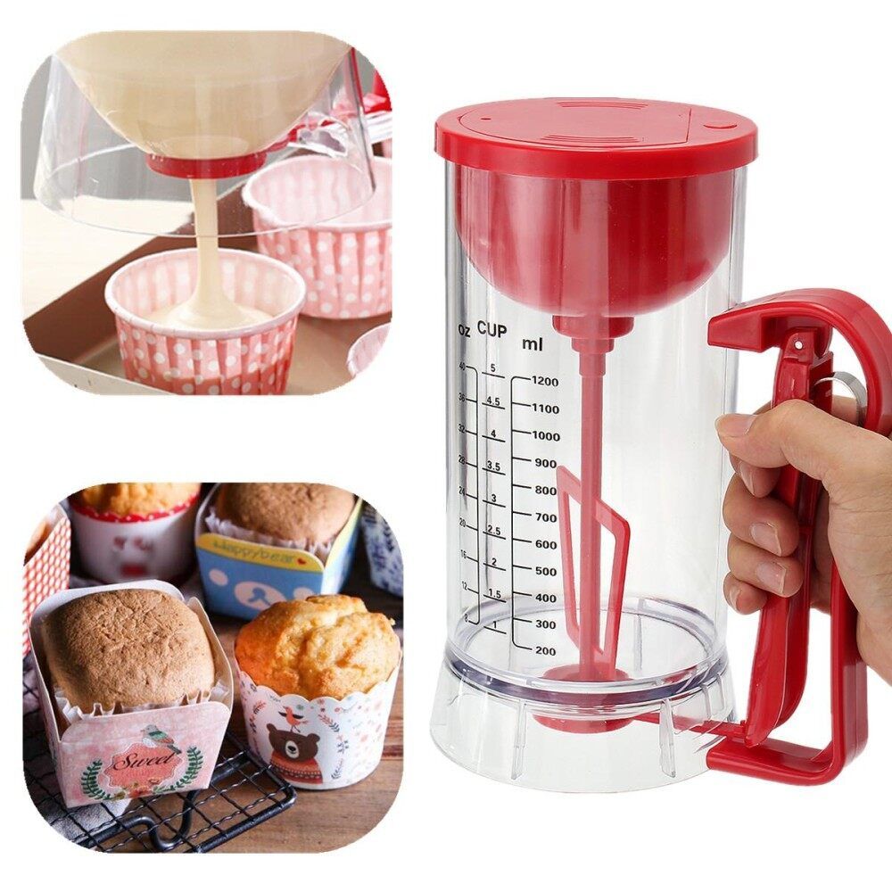 Cordless Electric Pancake Cupcake Waffles Batter Mixer Dispenser Maker Machine