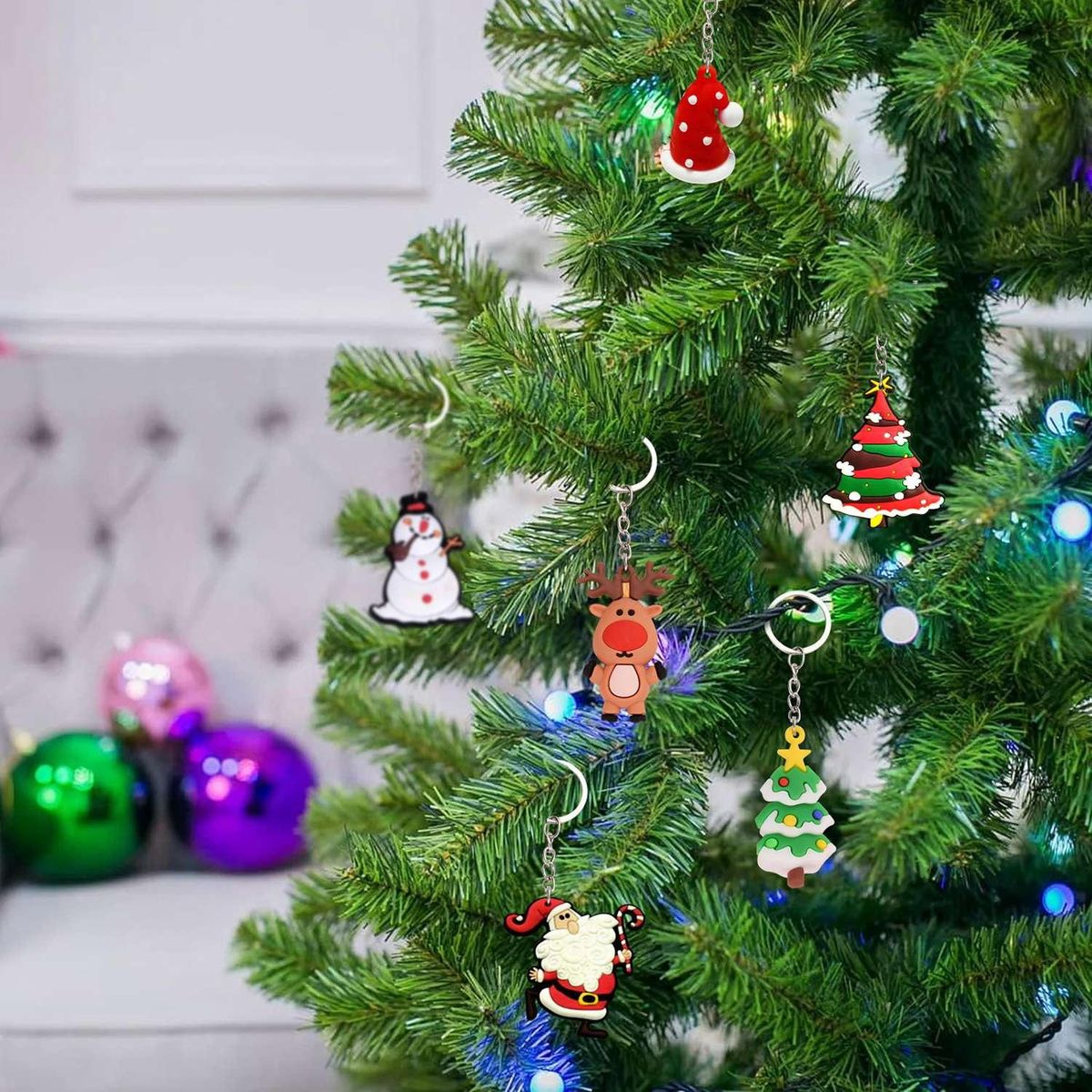 Christmas Advent Calendars Keychain Ornaments Decoration Christmas Gift 24 Days Countdown Novelty Gift Surprise for Kids