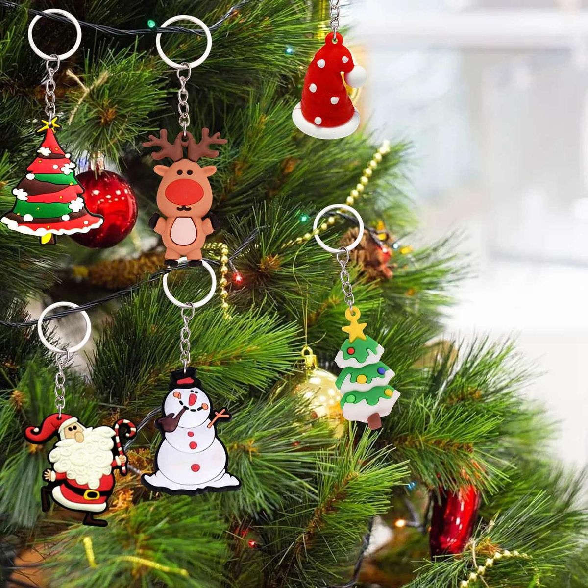 Christmas Advent Calendars Keychain Ornaments Decoration Christmas Gift 24 Days Countdown Novelty Gift Surprise for Kids