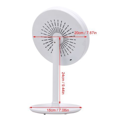 Makeup Mirror With LED Light & Fan 90-degree Rotation Detachable