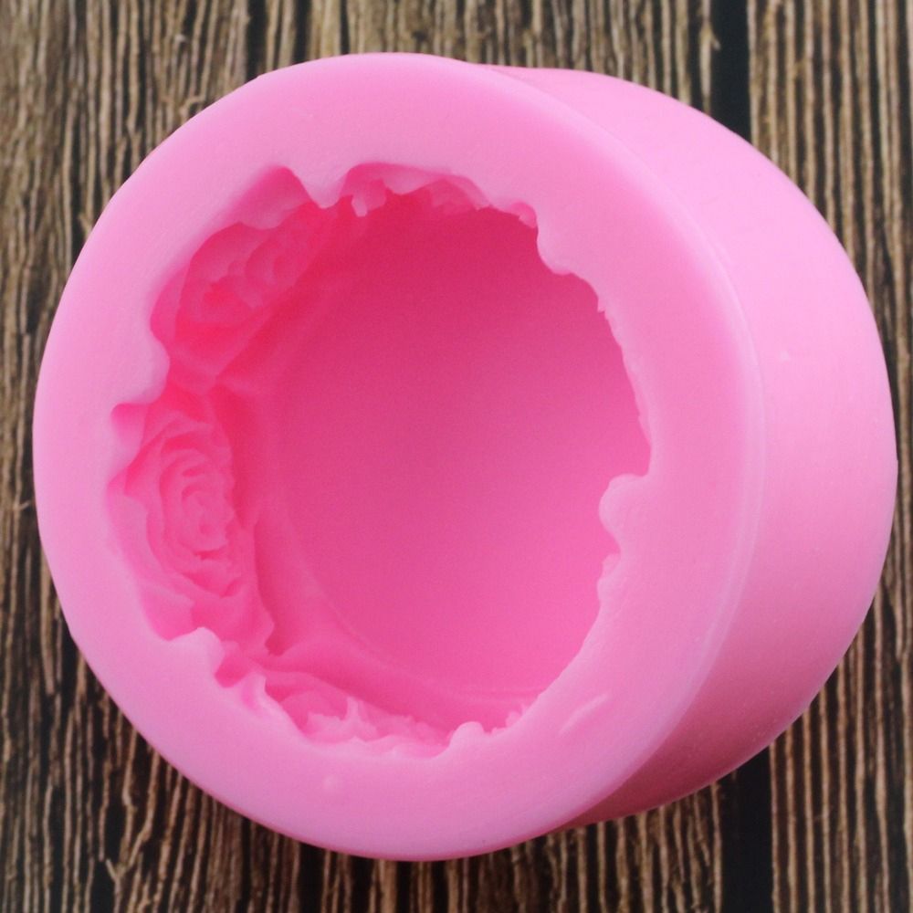 Round Rose Flowers Silicone Soap Mold Multifunction Candle Molds Cake Candy Baking Mould DIY Handmade Craft