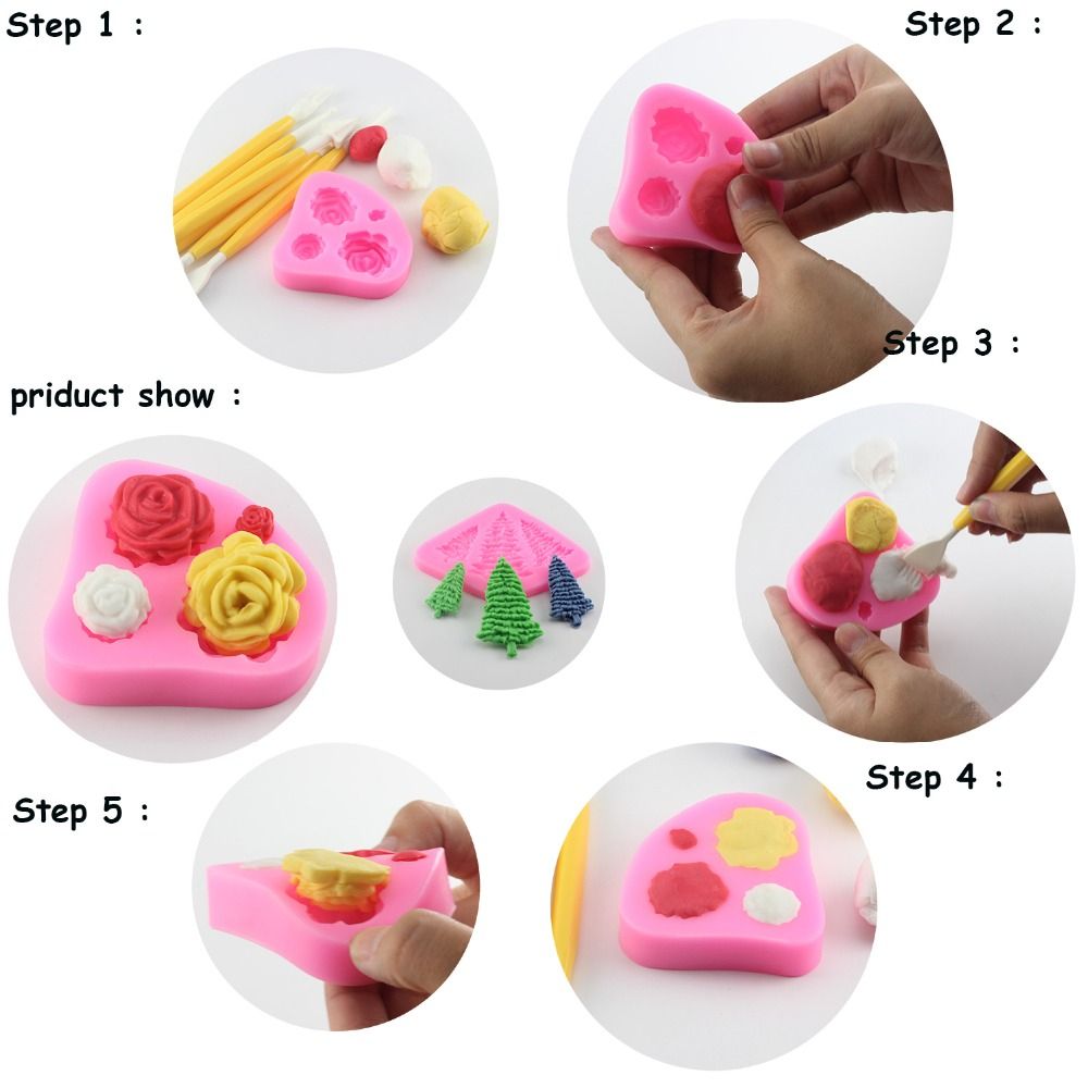 Round Rose Flowers Silicone Soap Mold Multifunction Candle Molds Cake Candy Baking Mould DIY Handmade Craft