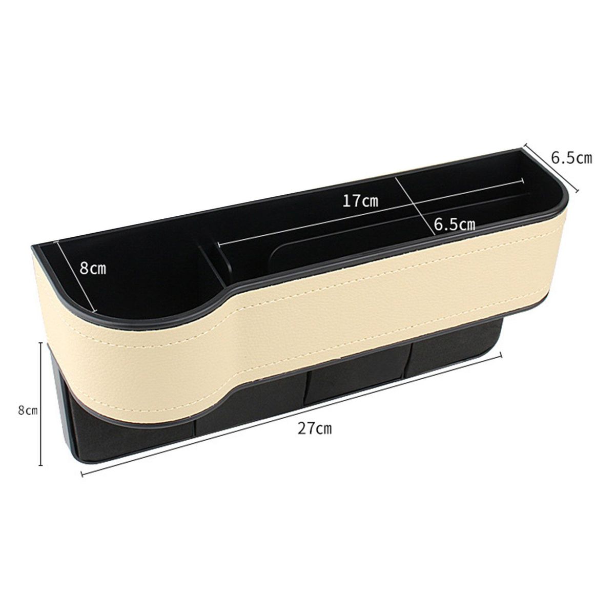 2pcs Car Seat Gap Filler Organizer Storage Box Between Front seat Auto Premium PU Leather Console with Cup Holder Car Pocket for Interior Essentials Red for Right Side and Left Driver