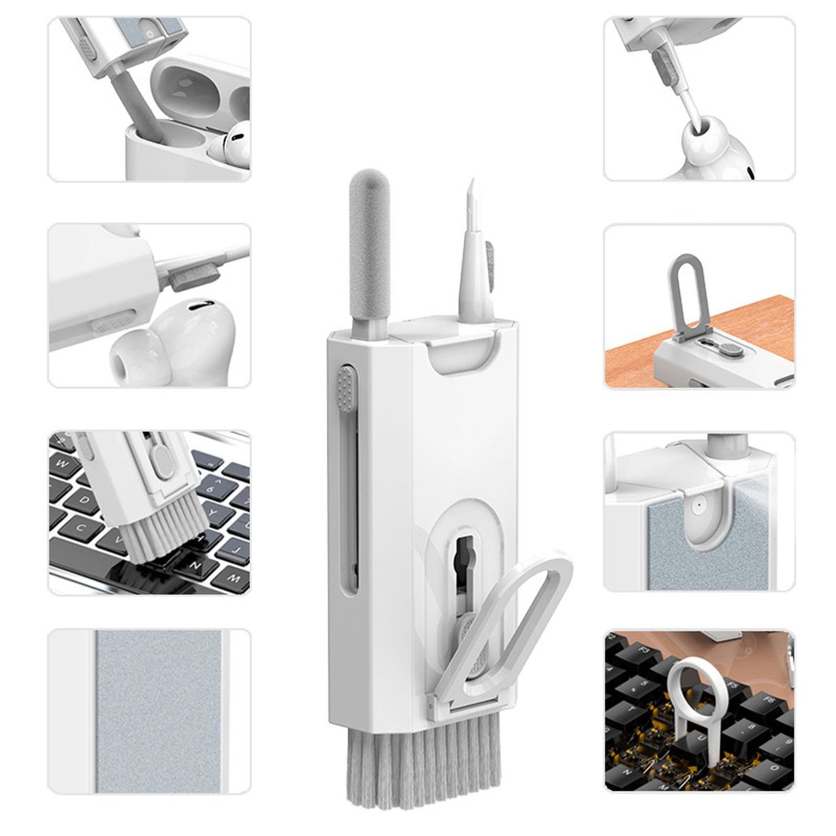 Cleaning Pen Earphone Cleaner Brush Kit Phone Holder White