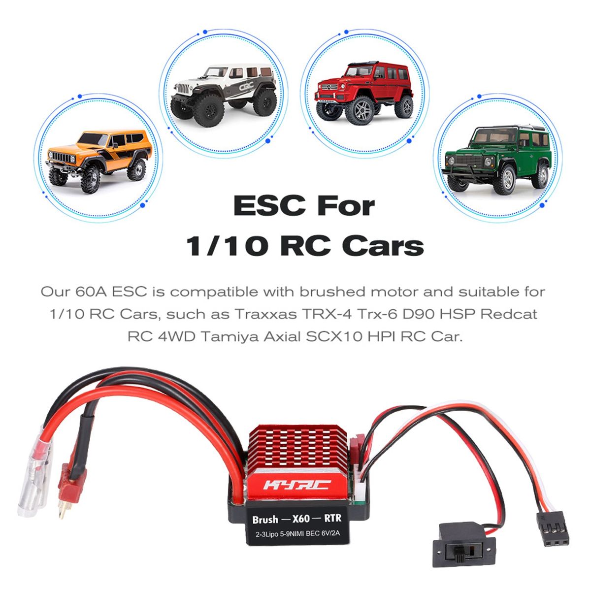 Brush Electric Controller Remote Control Car Brushed ESC Black