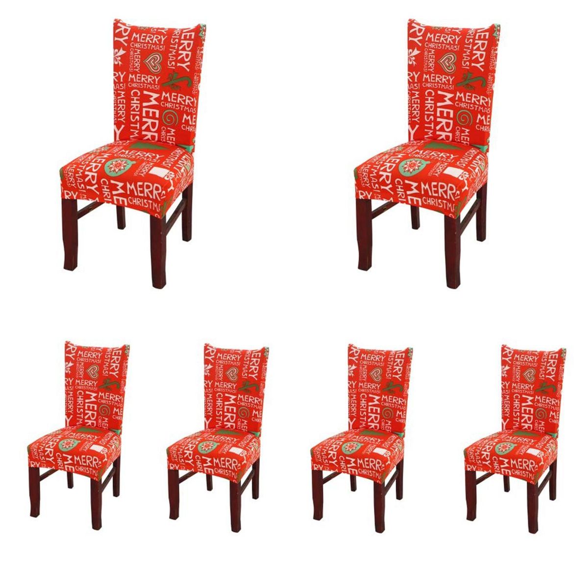 Christmas Dining Chair Protect Cover Slipcover Stretch Removable Washable Dining Room Chair Protector Slipcovers Christmas Decoration/Home Decor Dining Room Seat Cover