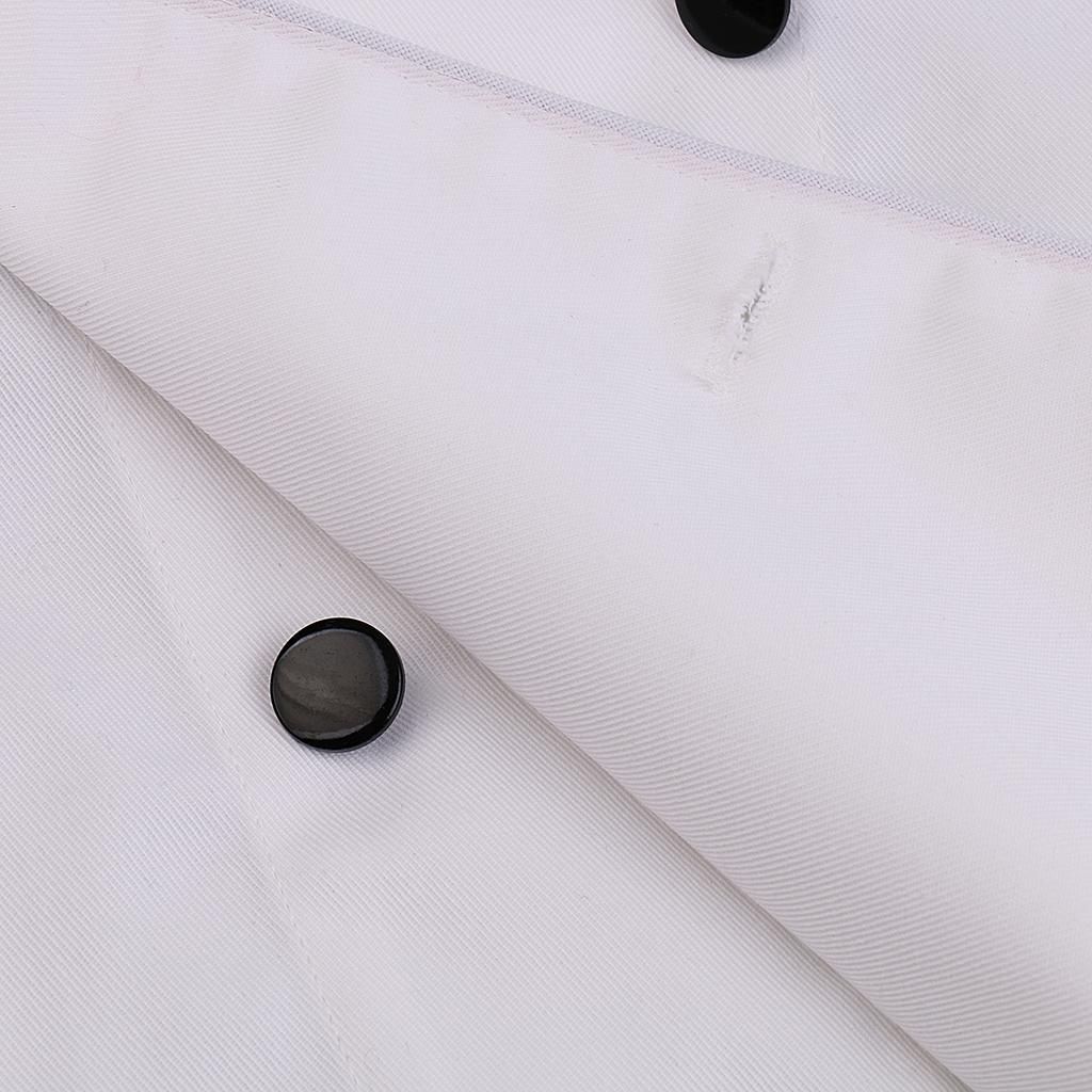 Men Women Short Long Sleeve Chef Coat Cooker Uniform Tops With M White