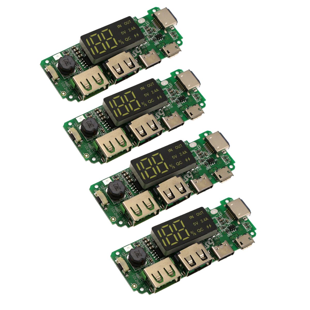4pcs Dual USB Charger Protection Module Board LED Charging Accessories