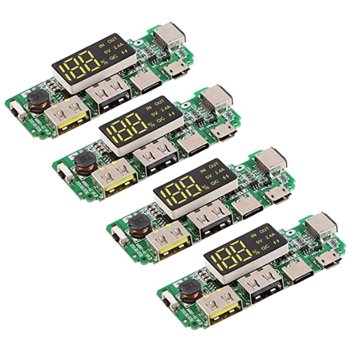 4pcs Charging Boards Protection Dual USB 5V 2.4A Power Board Charger