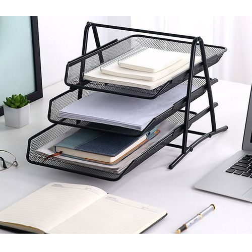 3 Steps Metal Mesh Desk Organizer/File Document Tray/File Tray