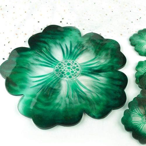 Large Silicone Flower Coaster Resin Casting