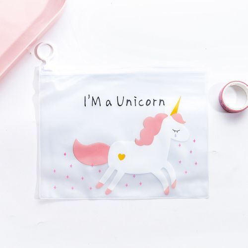 Cartoon PVC Transparent Pencil Case Document Bag