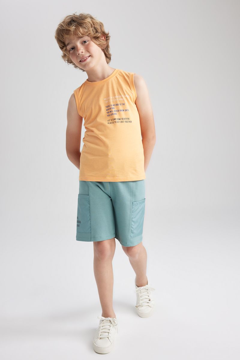 Boy Casual Regular Fit Knitted Short - Green