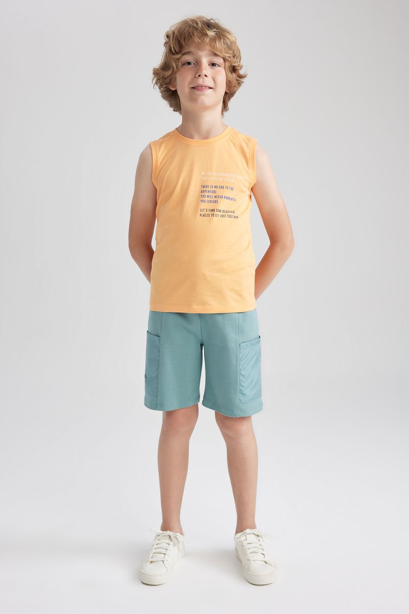Boy Casual Regular Fit Knitted Short - Green