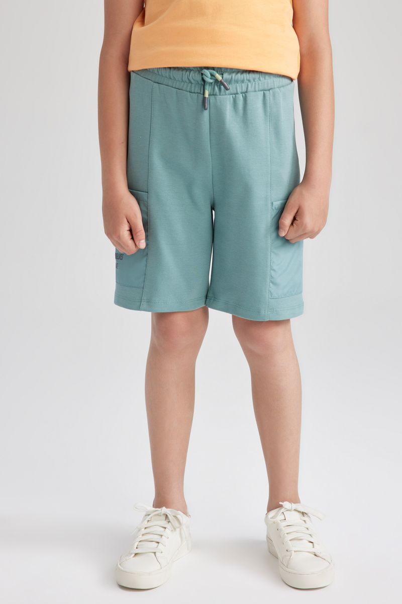 Boy Casual Regular Fit Knitted Short - Green