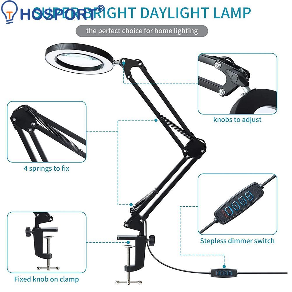 LED 6x Magnifying Glass Cold Table Clamp Lamp Tattooing