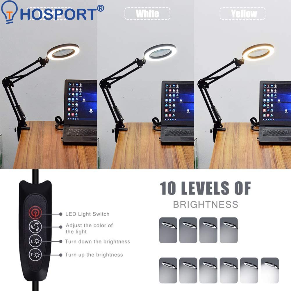 LED 6x Magnifying Glass Cold Table Clamp Lamp Tattooing