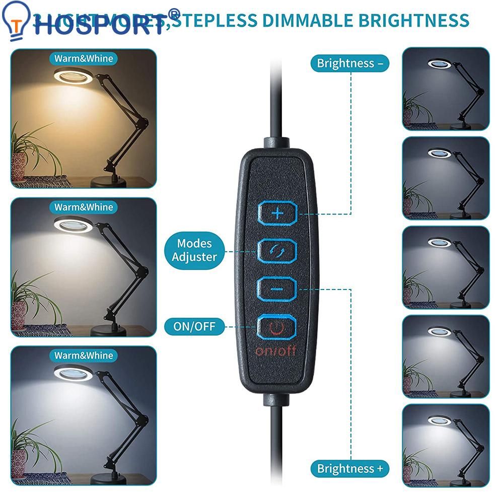 LED 6x Magnifying Glass Cold Table Clamp Lamp Tattooing