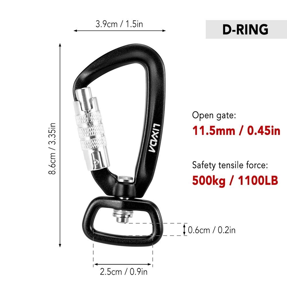 2pcs Lixada Swivel Carabiner Clip