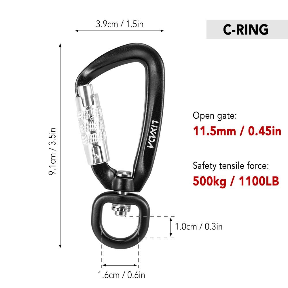 2pcs Lixada Swivel Carabiner Clip