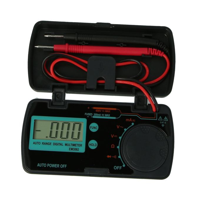 EM3082 Mini Digital Multimeter AC Volt AMP OHM LCD