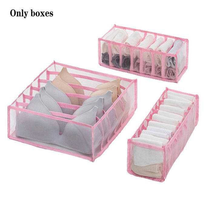 3p S/set   Storage Box So Ks  Losets And Drawers Folding  Ase-pink