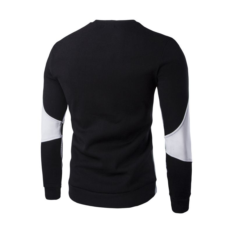 Men's Trendy Multi Long Sleeve Shitrs Sweatshirts T-Shirt - Gray&Black
