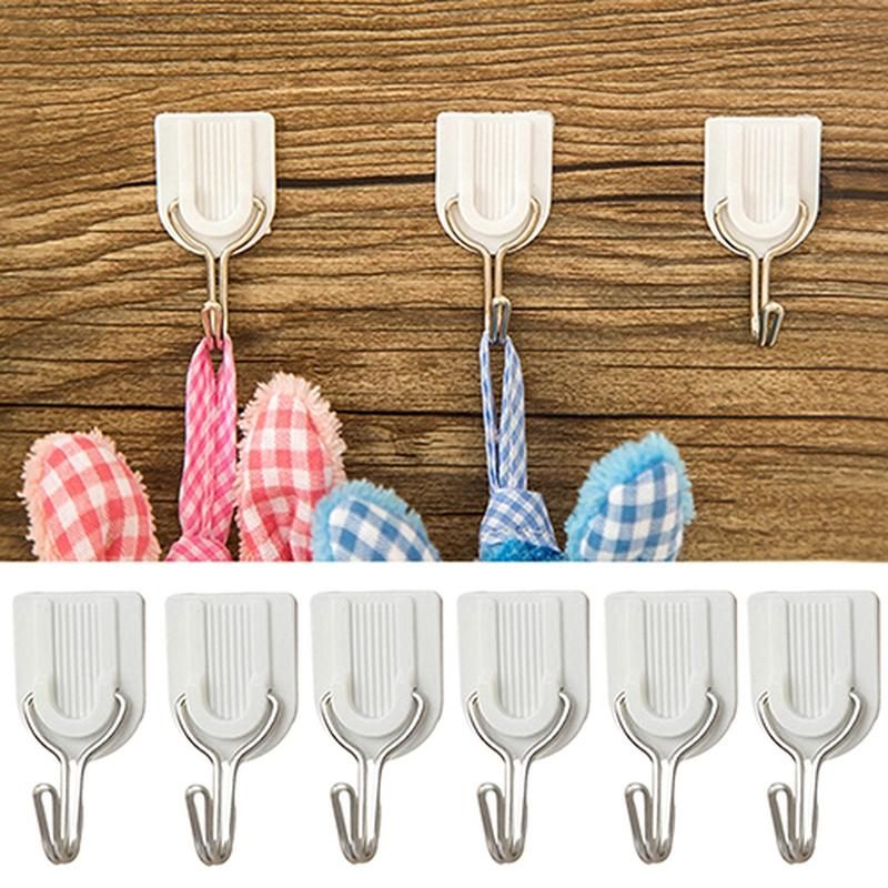 6Pcs Self Adhesive Bathroom Kitchen Wall Door Plastic