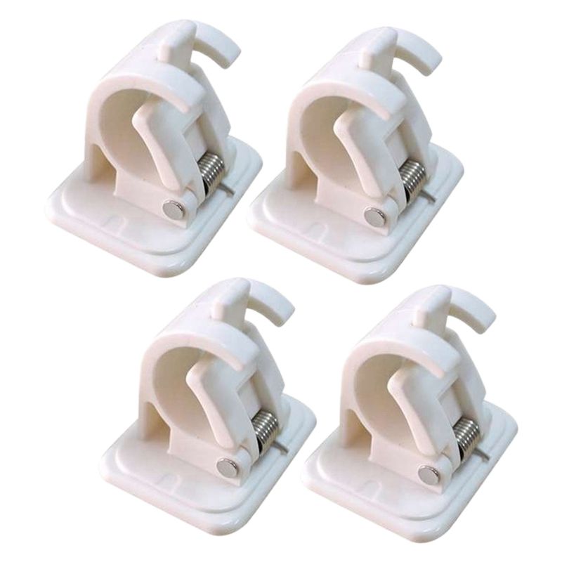 2Set 4Pcs Self-Adhesive Hooks Wall Mounted Curtain Rod