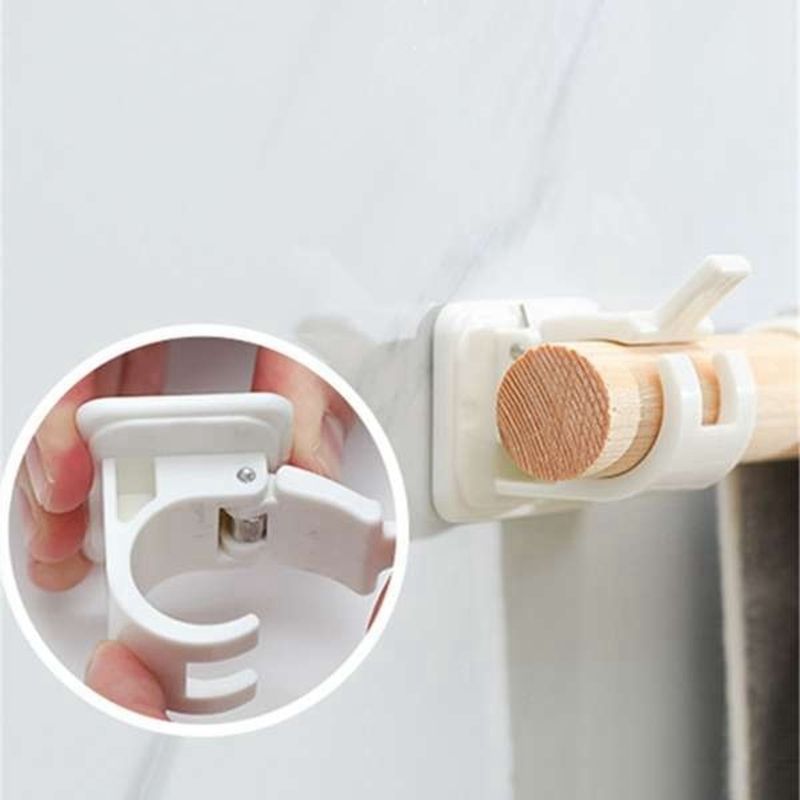 2Set 4Pcs Self-Adhesive Hooks Wall Mounted Curtain Rod