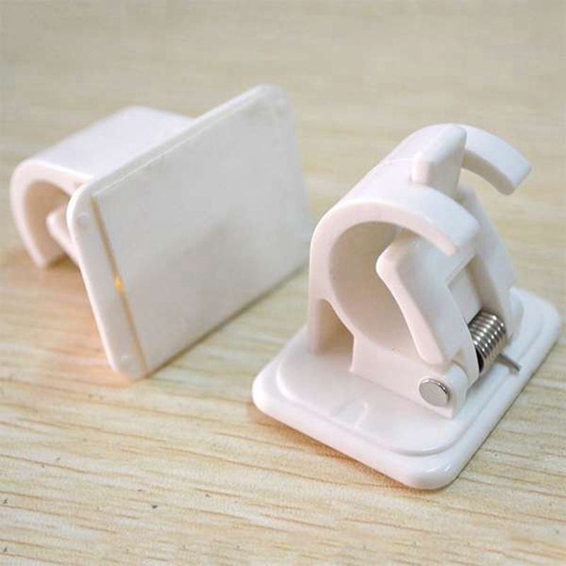 2Set 4Pcs Self-Adhesive Hooks Wall Mounted Curtain Rod