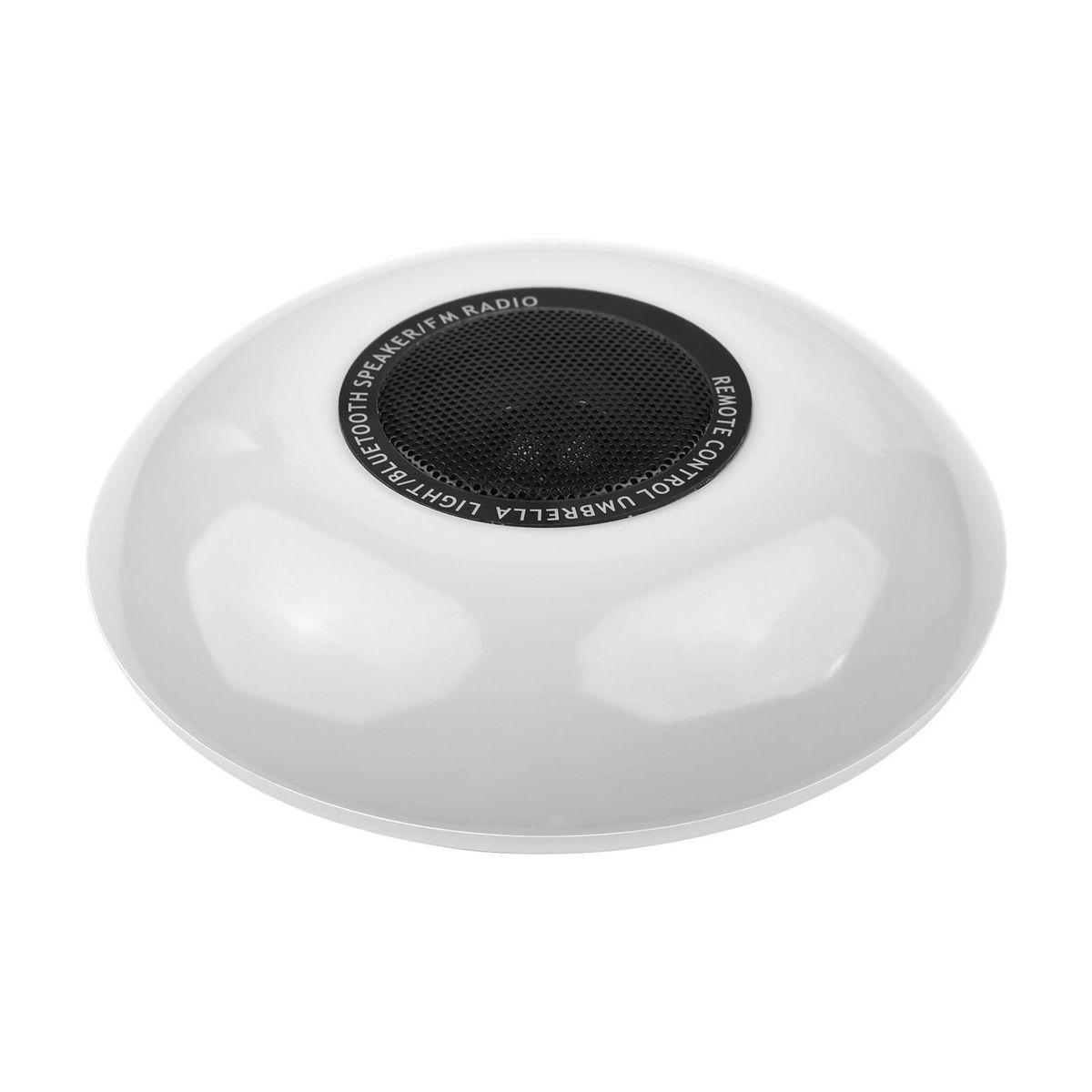 3 in 1 Patio Umbrella Lights BT Speaker FM Radio LED Rechargeable Cordless Umbrella Lights with Remote 3000K Warm & 6500K White Light 15 Brightness 87.5~108.0MHz for Camping Tent Yard Patio