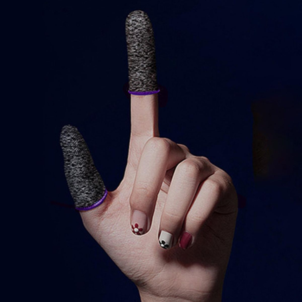 1 Pair Gaming Finger Sleeve Thumb Sleeve Sweatproof For Mobile Purple