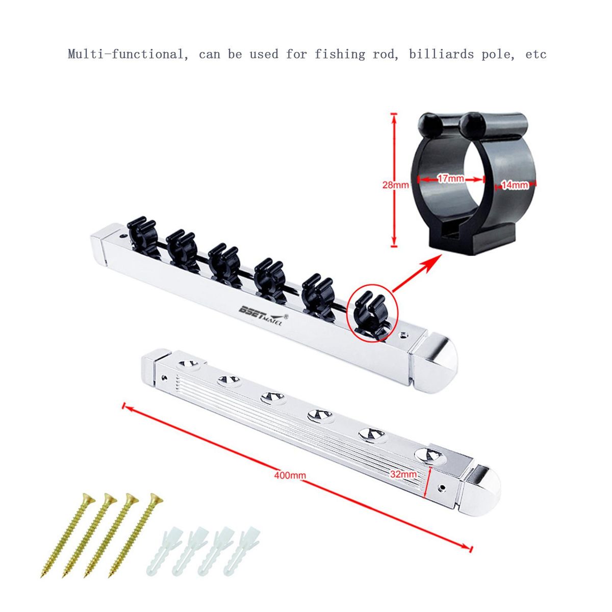 Plastic 6 Rods Rack Fishing Pole Holder Rod Display Holder Rack Fixing Rack Wall Mounted Rod Collection Rack Storage