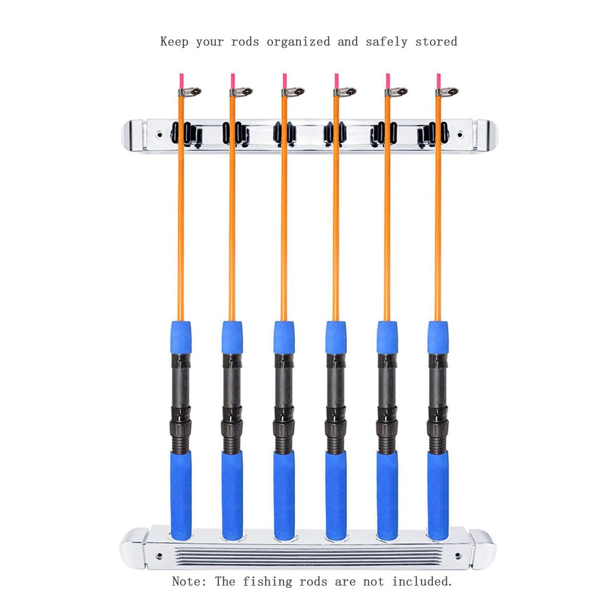 Plastic 6 Rods Rack Fishing Pole Holder Rod Display Holder Rack Fixing Rack Wall Mounted Rod Collection Rack Storage