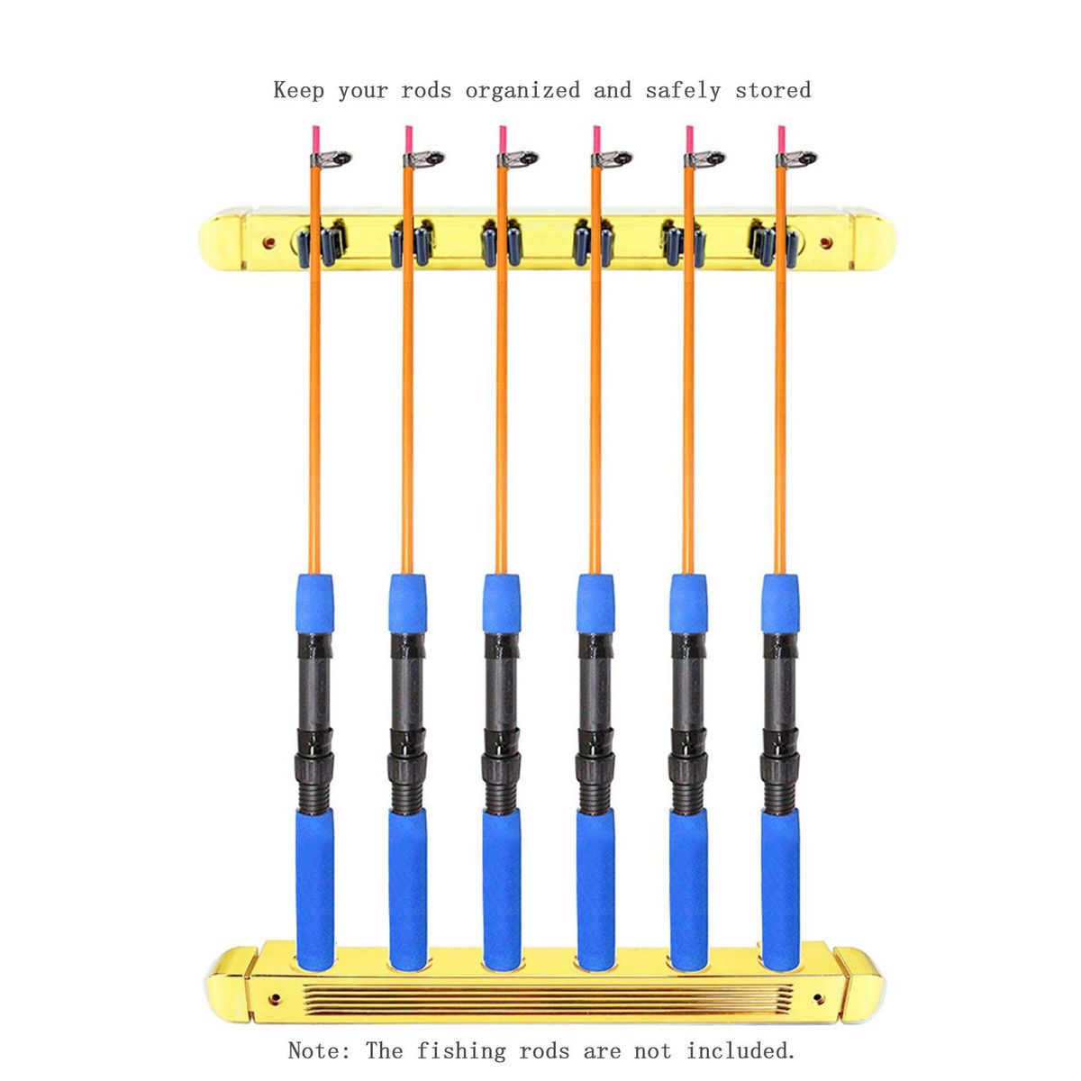 Plastic 6 Rods Rack Fishing Pole Holder Rod Display Holder Rack Fixing Rack Wall Mounted Rod Collection Rack Storage