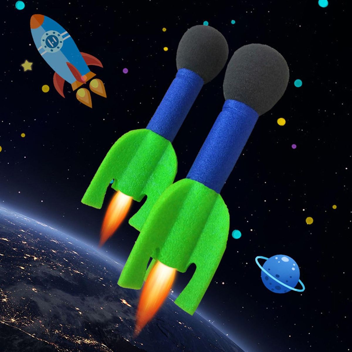 2Pcs Finger Toys Rocket Design Kids Toys